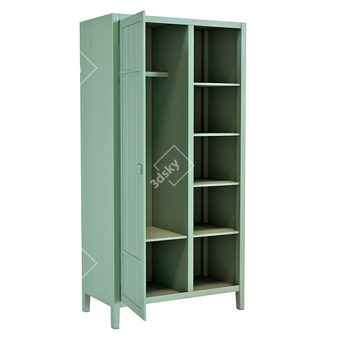 Carlos Wardrobe with Hanger & Linen Compartment 3D model image 5