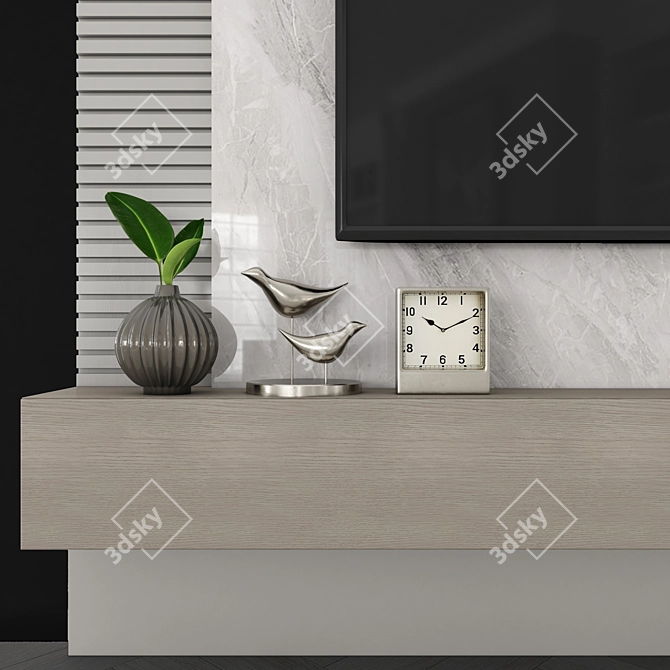 Contemporary TV Wall Unit - Set102 3D model image 2