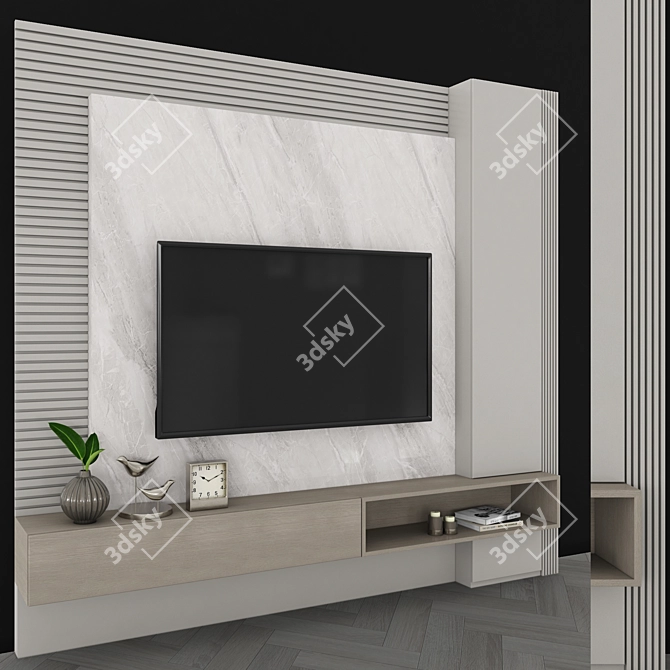 Contemporary TV Wall Unit - Set102 3D model image 3