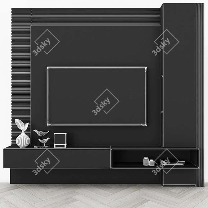 Contemporary TV Wall Unit - Set102 3D model image 4