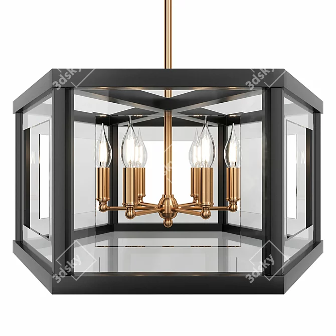 Urban Elegance 6-Light Chandelier 3D model image 1