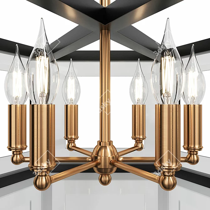 Urban Elegance 6-Light Chandelier 3D model image 2