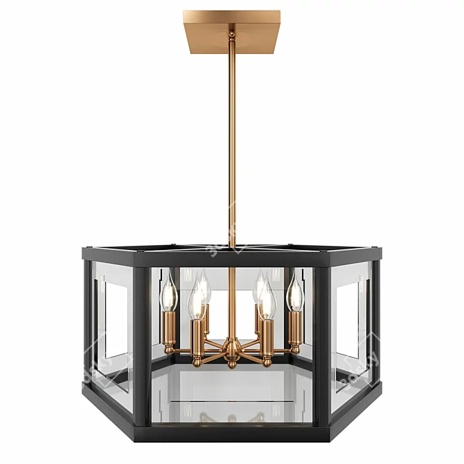 Urban Elegance 6-Light Chandelier 3D model image 3