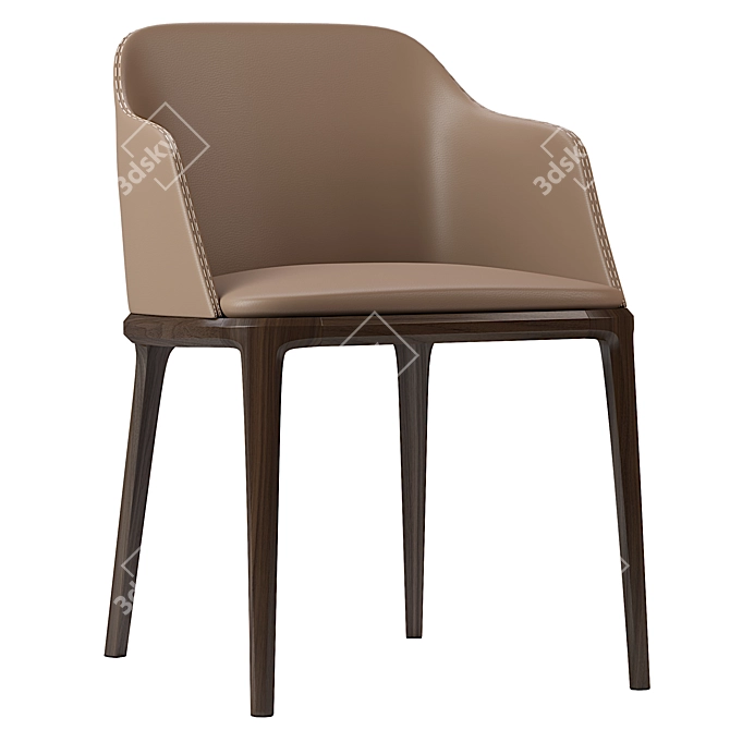 Elegant Poliform Grace Chair 3D model image 3