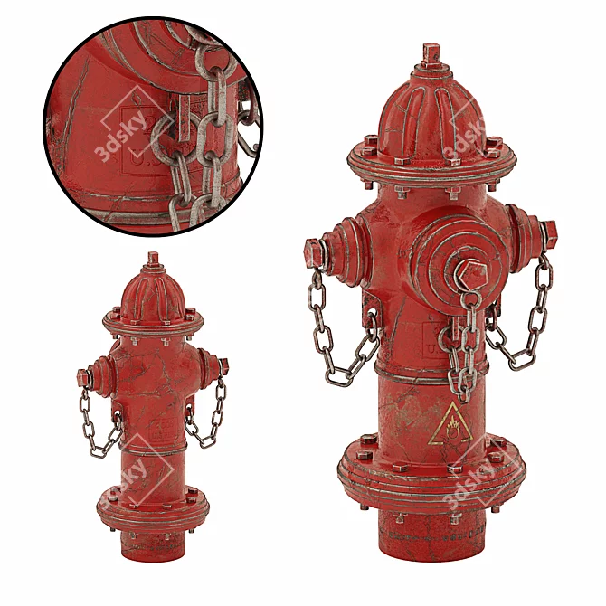 Authentic Fire Hydrant: Realistic 3D Model 3D model image 2