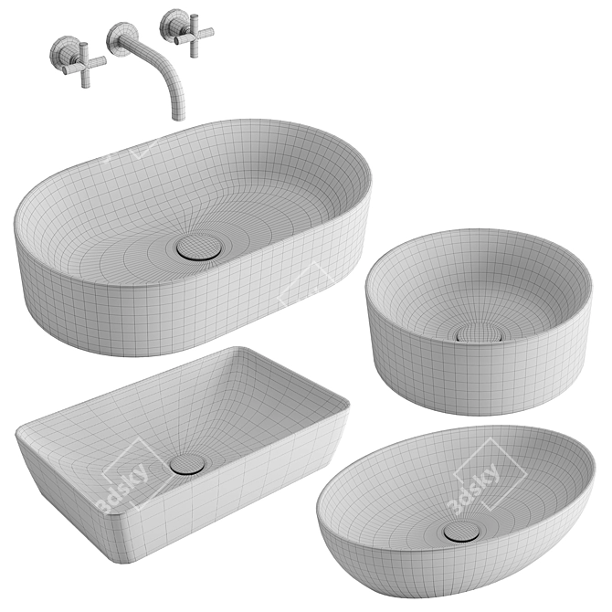 GSI ColorElements Washbasin Set - Stylish and Hygienic 3D model image 2