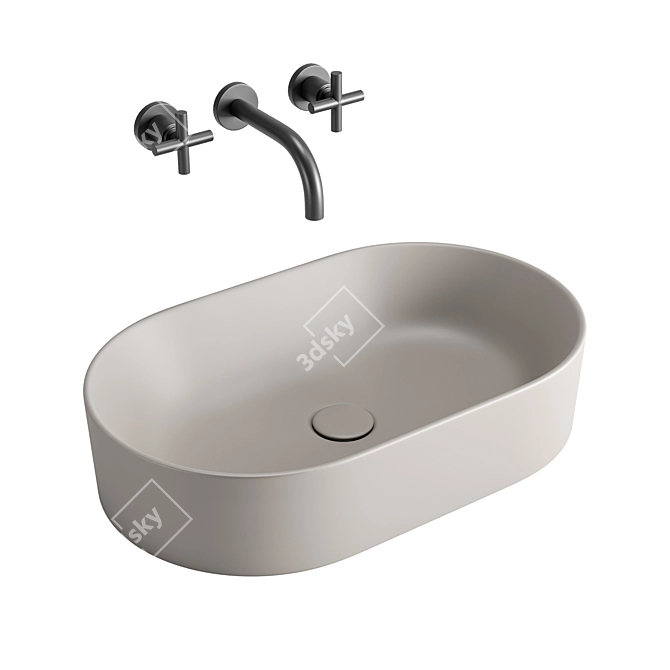 GSI ColorElements Washbasin Set - Stylish and Hygienic 3D model image 3