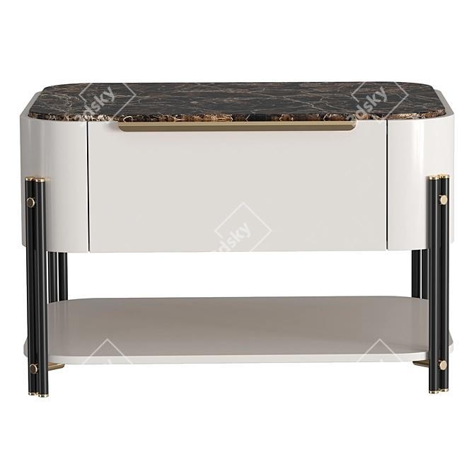 Modern Bamboo Bedside Table 3D model image 2