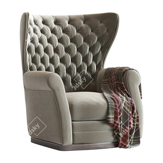 Elegant Bergere Armchair: 108cm x 90cm x 96cm 3D model image 5