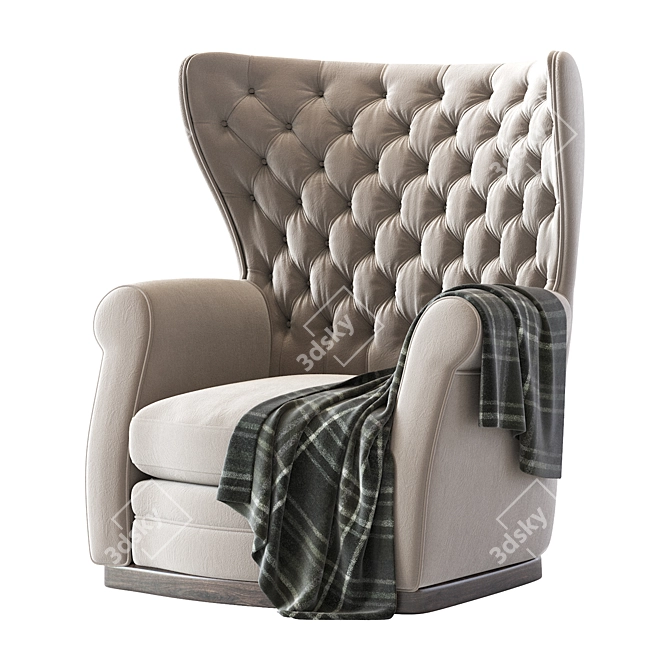 Elegant Bergere Armchair: 108cm x 90cm x 96cm 3D model image 6