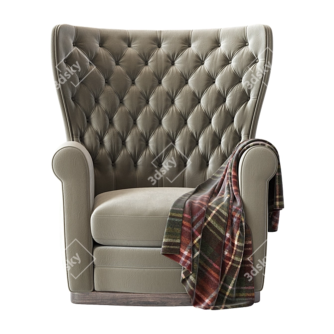 Elegant Bergere Armchair: 108cm x 90cm x 96cm 3D model image 3