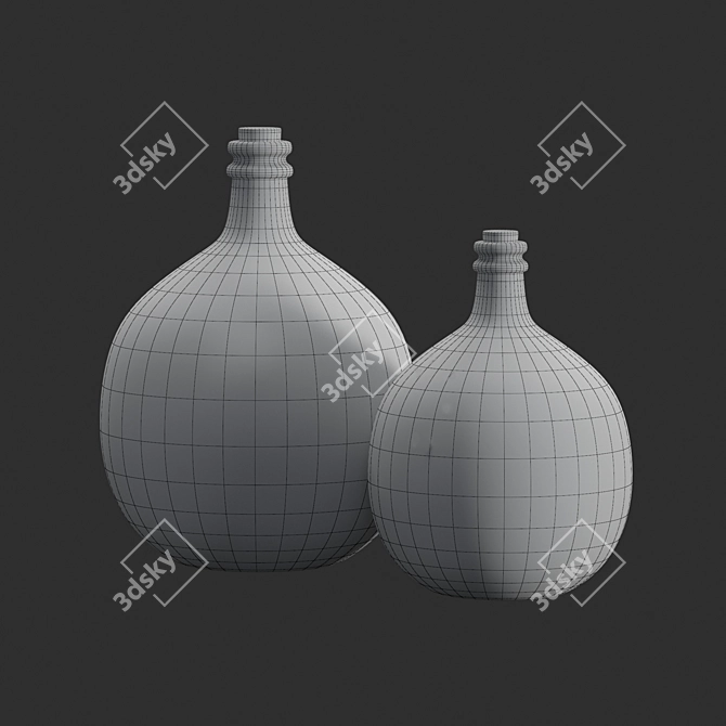 Glass Terrarium Bottle: Living Art in a Jar 3D model image 6