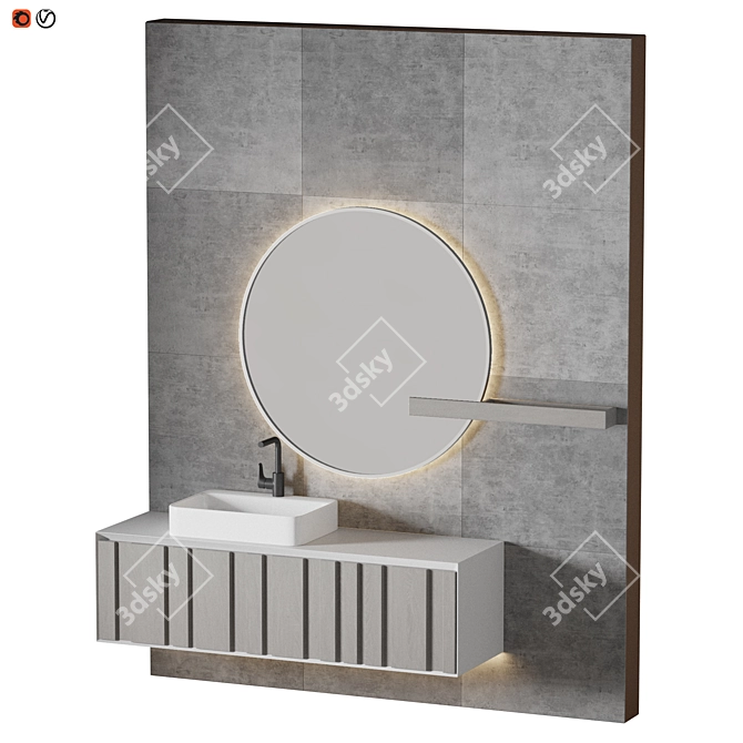 Elegant Bathroom Collection 3D model image 1