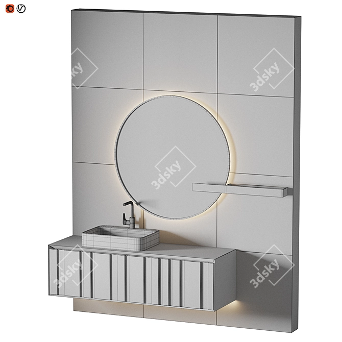 Elegant Bathroom Collection 3D model image 2