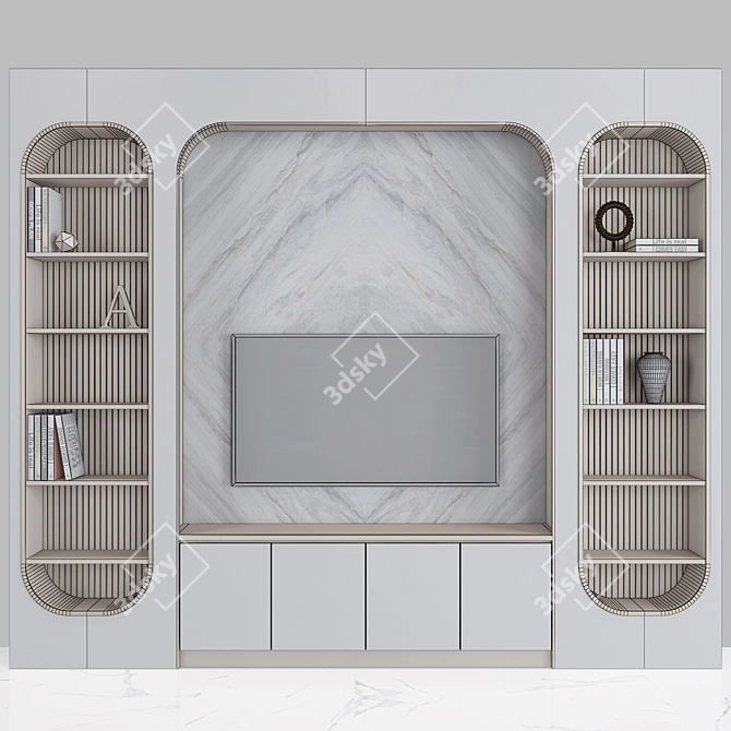 Modern TV Wall Set | Stylish & Functional 3D model image 2