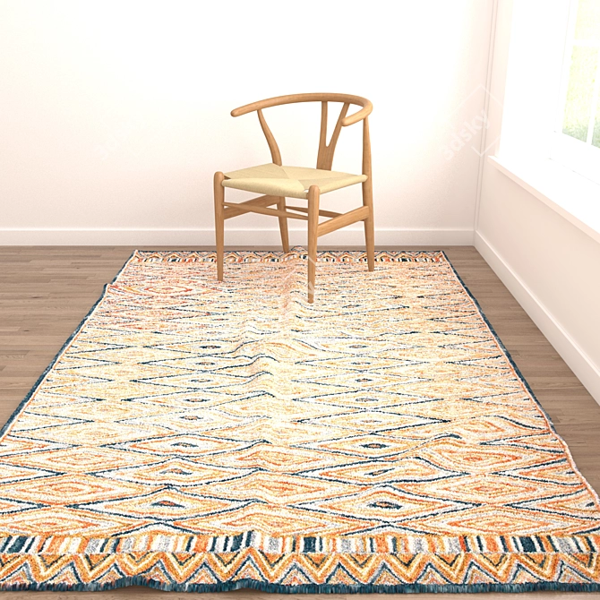 Versatile Set of 6 Rugs 3D model image 2