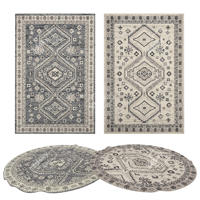 Versatile Rug Set: 8 Designs & Multiple Rendering Options 3D model image 1