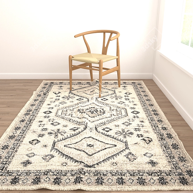 Versatile Rug Set: 8 Designs & Multiple Rendering Options 3D model image 5