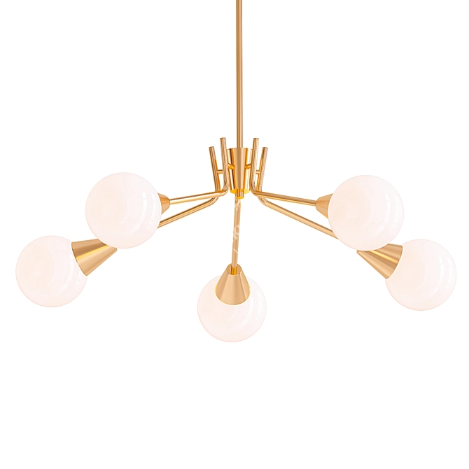 Contemporary Flex 5 Light Chandelier 3D model image 1