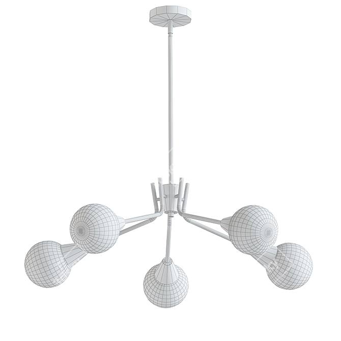 Contemporary Flex 5 Light Chandelier 3D model image 2