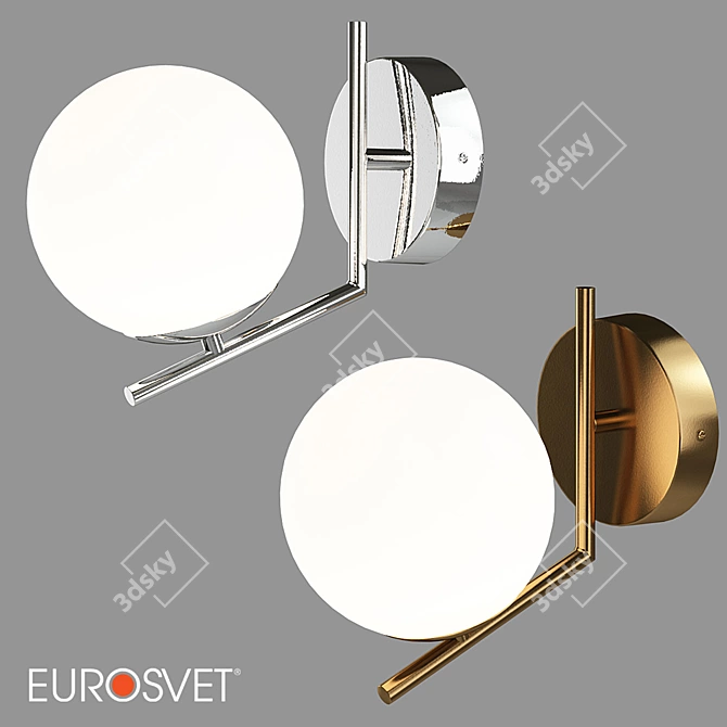 Frost Glass Shade Wall Lamp 3D model image 1