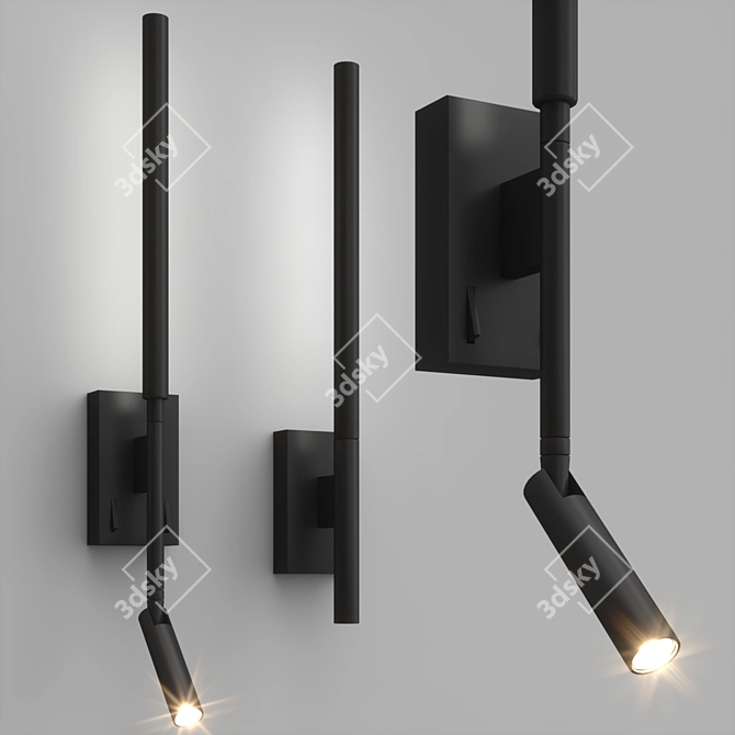 Modern LED Reading Sconce - Mantra Torch 3D model image 1