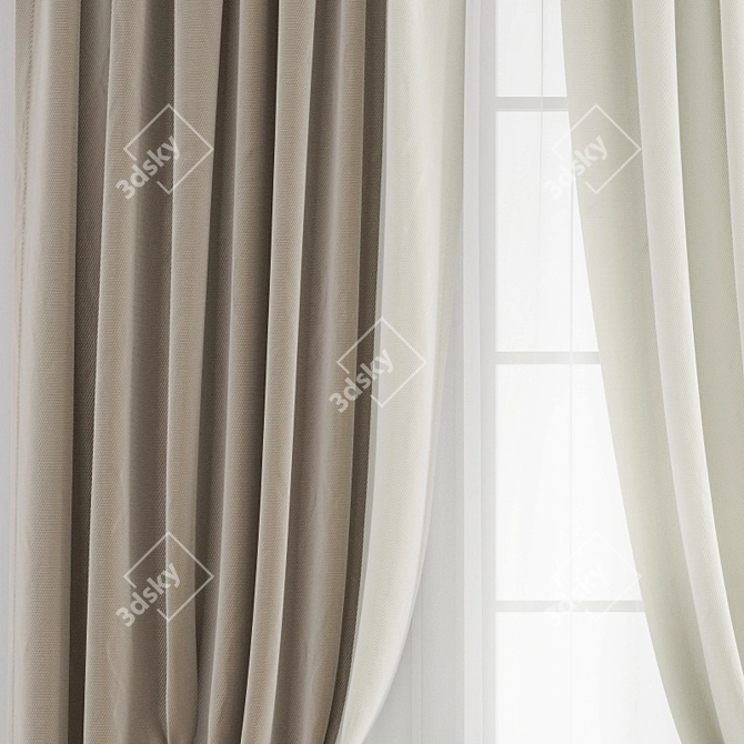 Premium Polygonal Curtain Model 3D model image 2