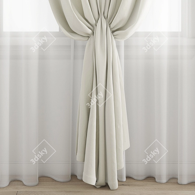 Premium Polygonal Curtain Model 3D model image 3