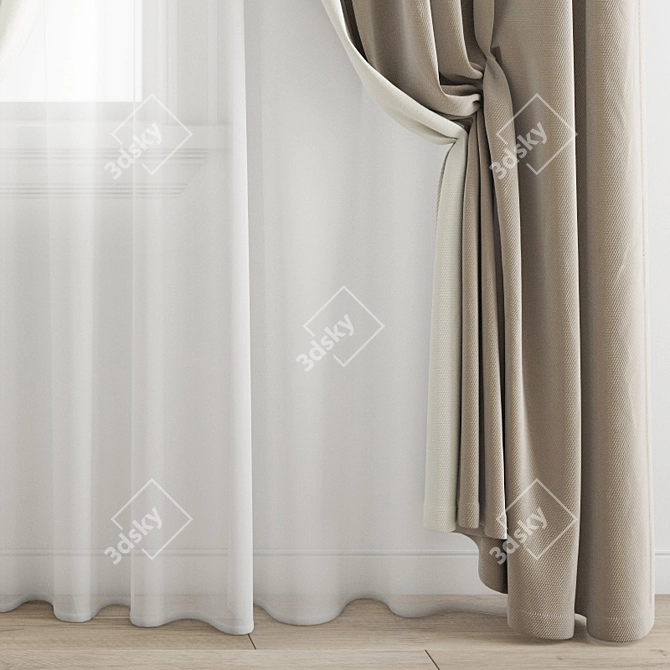 Premium Polygonal Curtain Model 3D model image 4