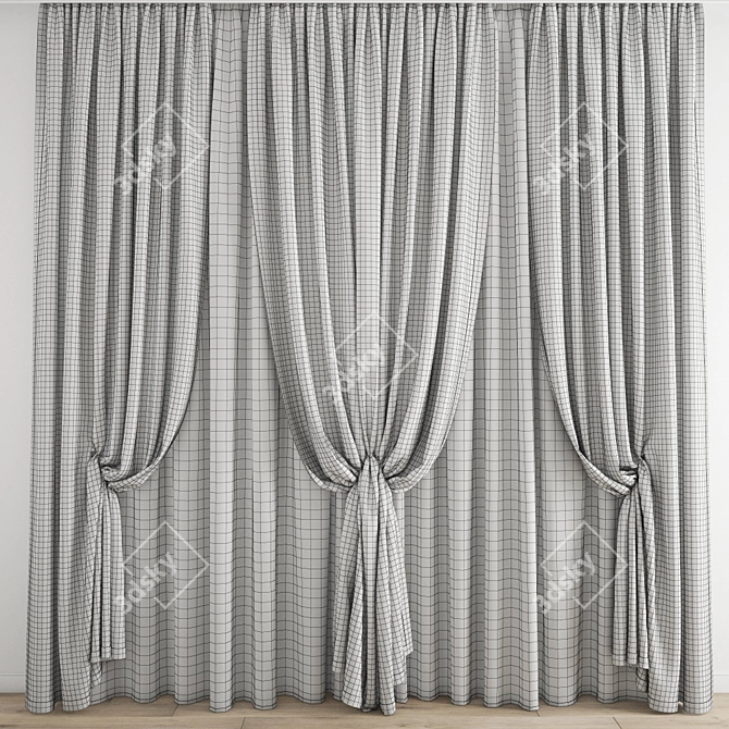 Premium Polygonal Curtain Model 3D model image 5