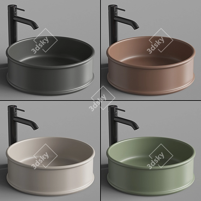 Elegant Round Sink | ArtCeram ATELIER 3D model image 2