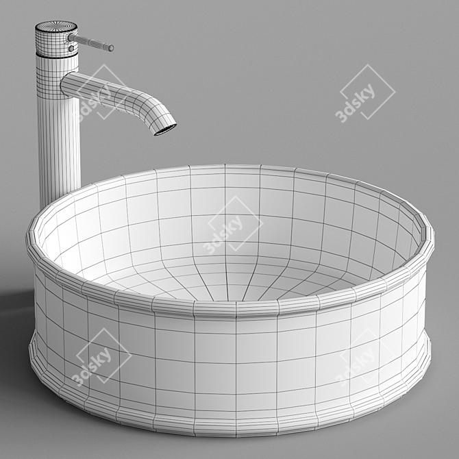 Elegant Round Sink | ArtCeram ATELIER 3D model image 3