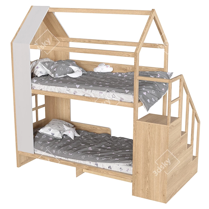 "Di-di" Bunk Bed with Integrated Chest 3D model image 2