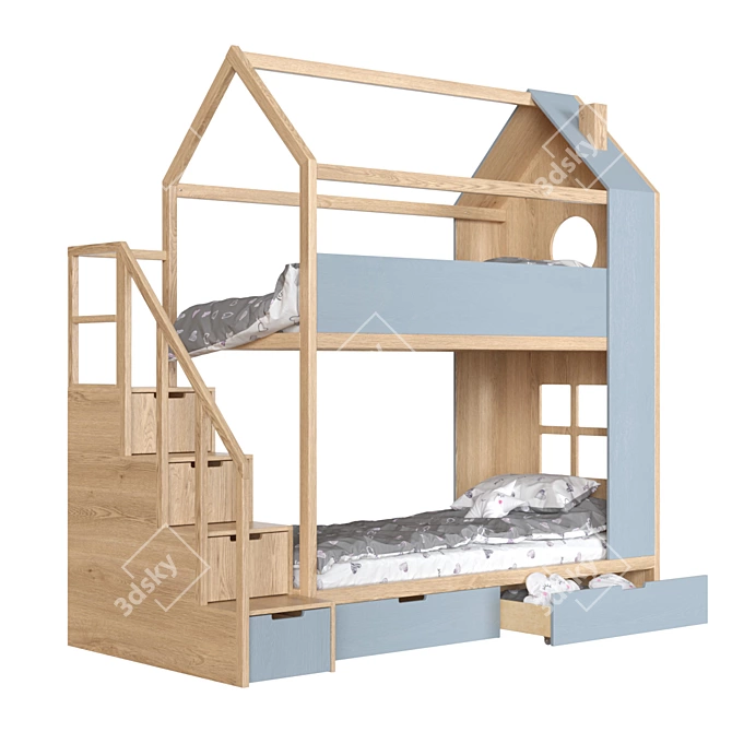 "Di-di" Bunk Bed with Integrated Chest 3D model image 6