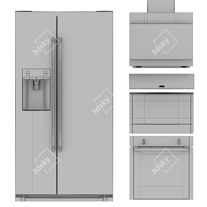 Neff 5-Piece Kitchen Appliance Set 3D model image 7