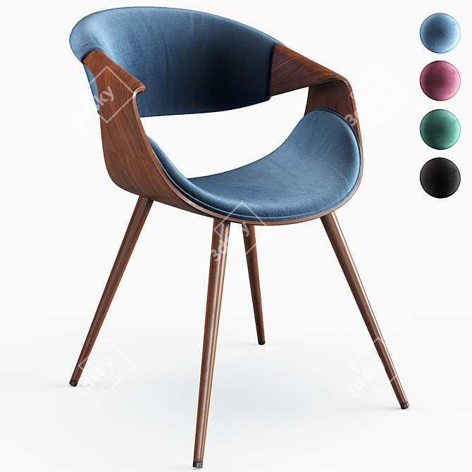 Elegant Eshal Armchair: Modern Comfort 3D model image 1