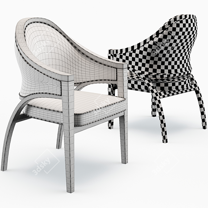 Sleek Affinity Arm Chair 3D model image 5