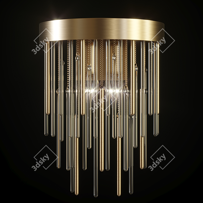 Modern Brass Wall Lamp: Aestra 3D model image 3