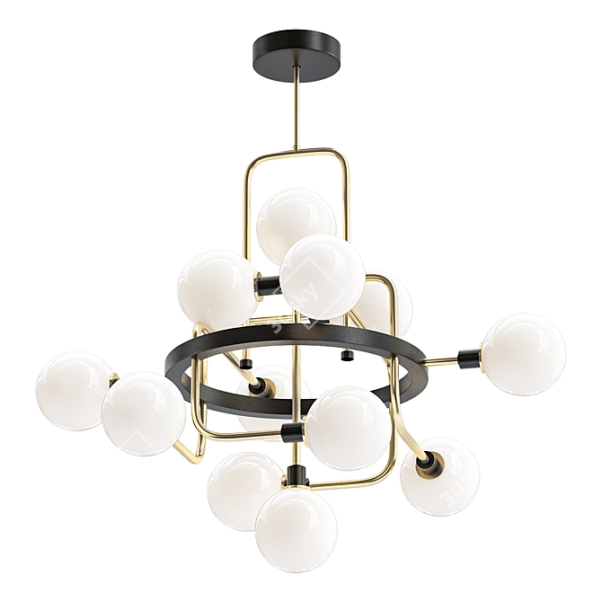 Sleek LED Chandelier - FUTURA 3D model image 1