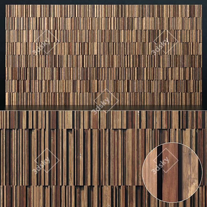 Smooth Wood Panel Line - High Quality 3D Model 3D model image 2