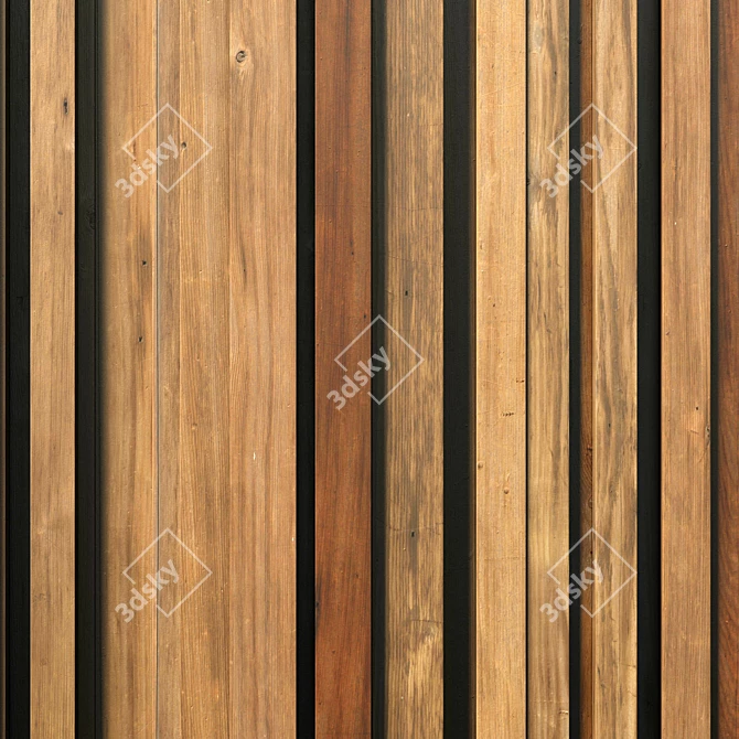 Smooth Wood Panel Line - High Quality 3D Model 3D model image 4