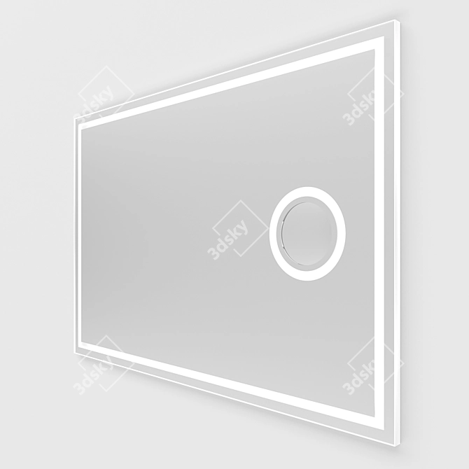 Modern Magnifying Illuminated Bathroom Mirror 3D model image 3