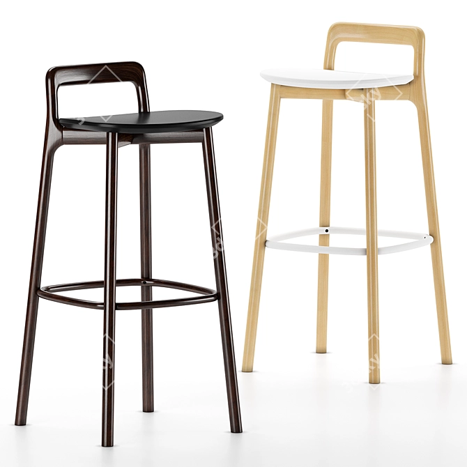 Branca Counter Barstool - Sleek and Stylish Seating Solution 3D model image 1