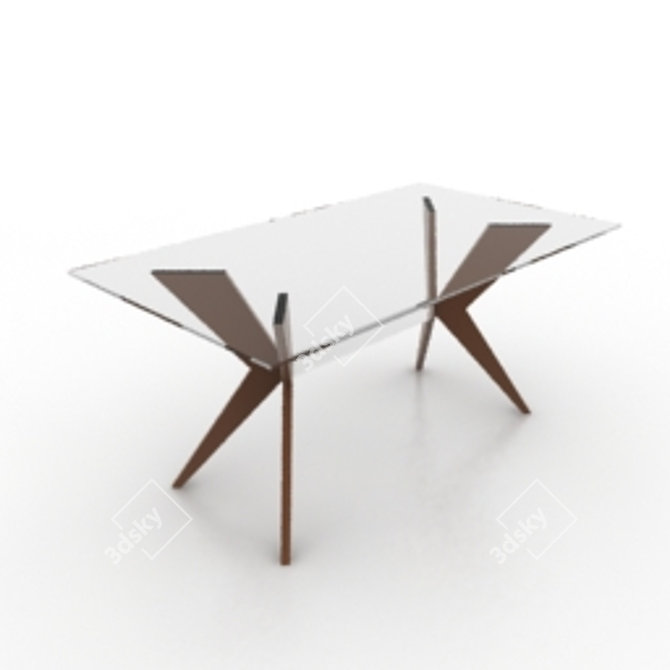 Elegant Glass Table 3D model image 1