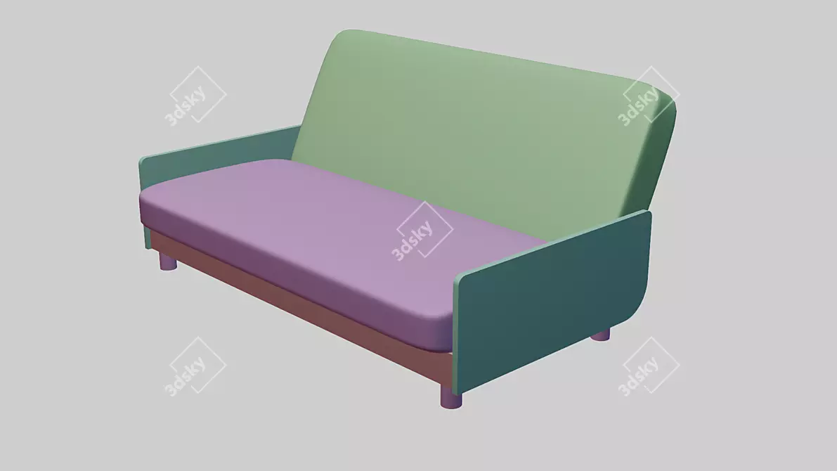  Soviet Chic Sofa 3D model image 7