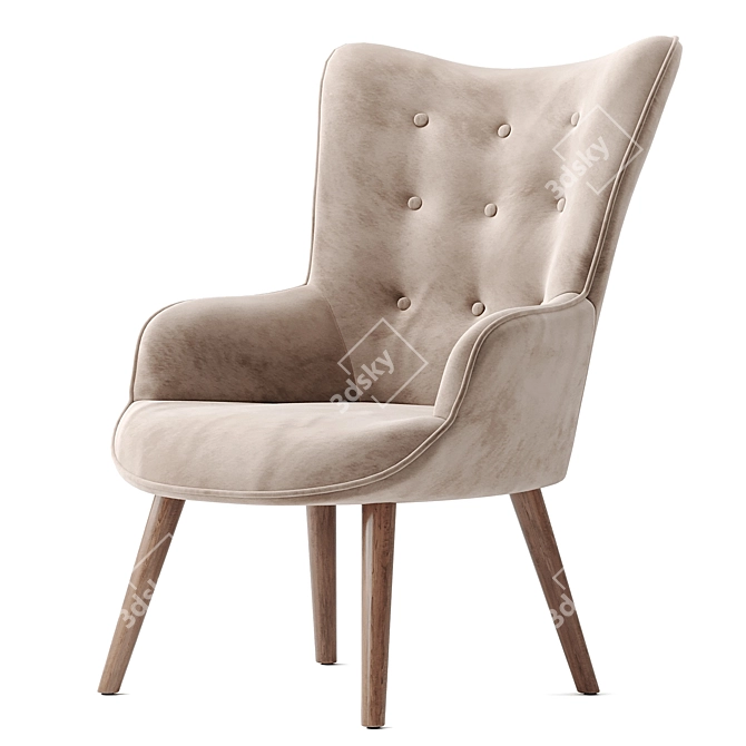Hygge Lounge Chair: Embrace Cozy Comfort 3D model image 2