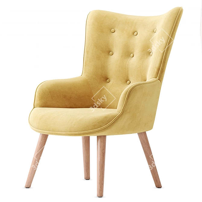 Hygge Lounge Chair: Embrace Cozy Comfort 3D model image 5