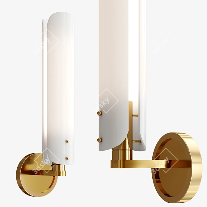 Elegant Bronze Platiere Sconce 3D model image 1