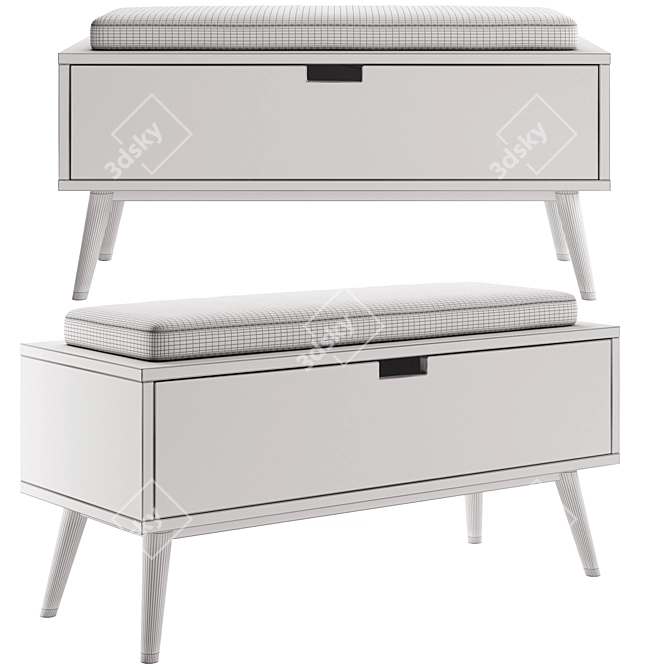 La Redoute JIMI Scandinavian Bench 3D model image 2