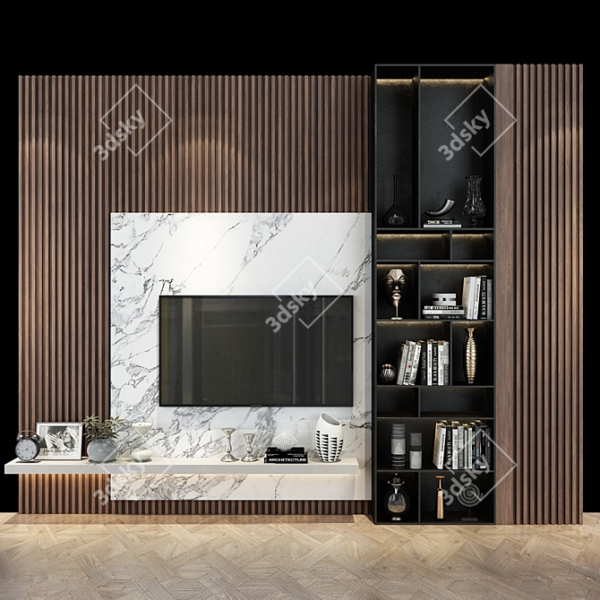 Sleek TV Wall Set: Effortless Elegance 3D model image 1